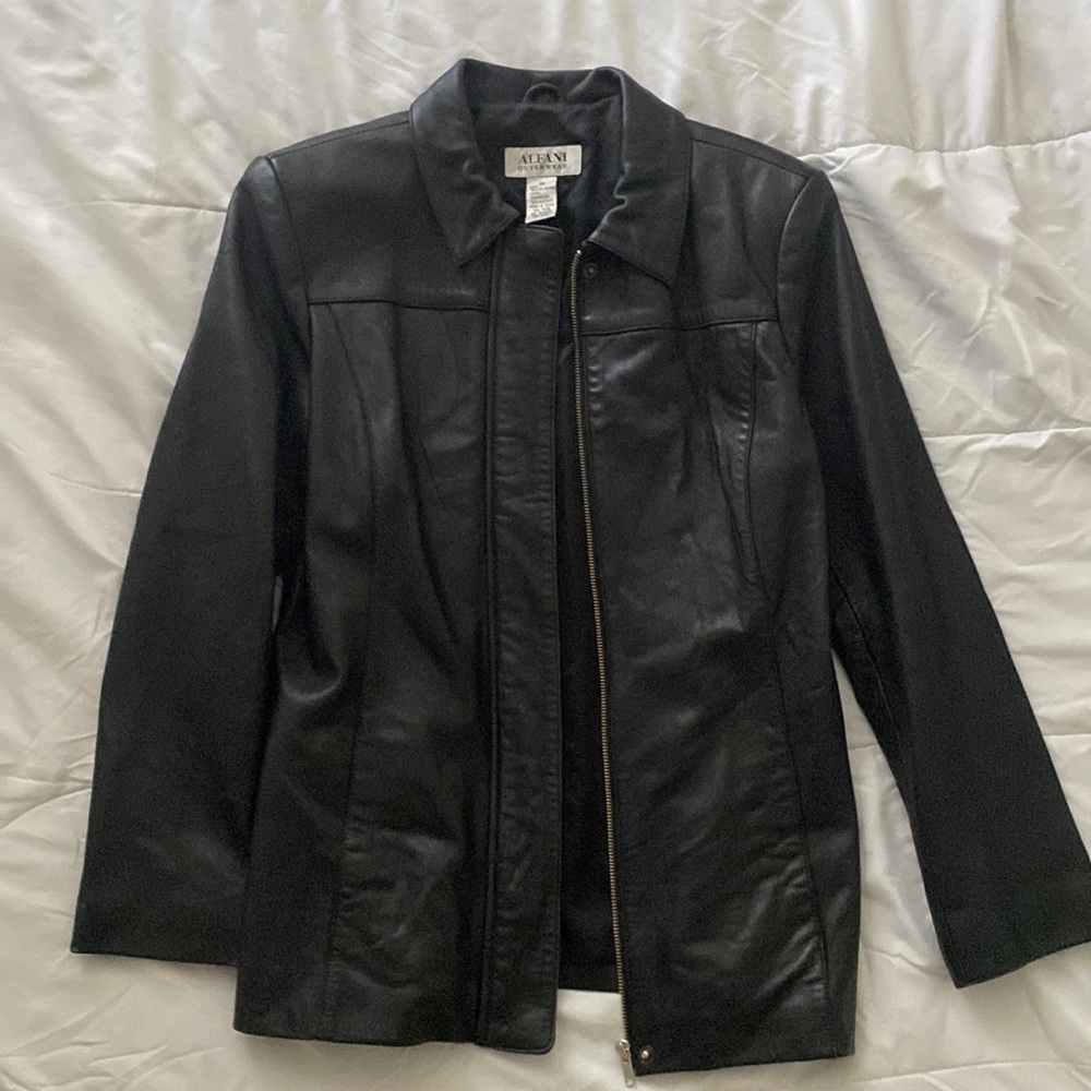 Genuine black leather Alfani jacket
